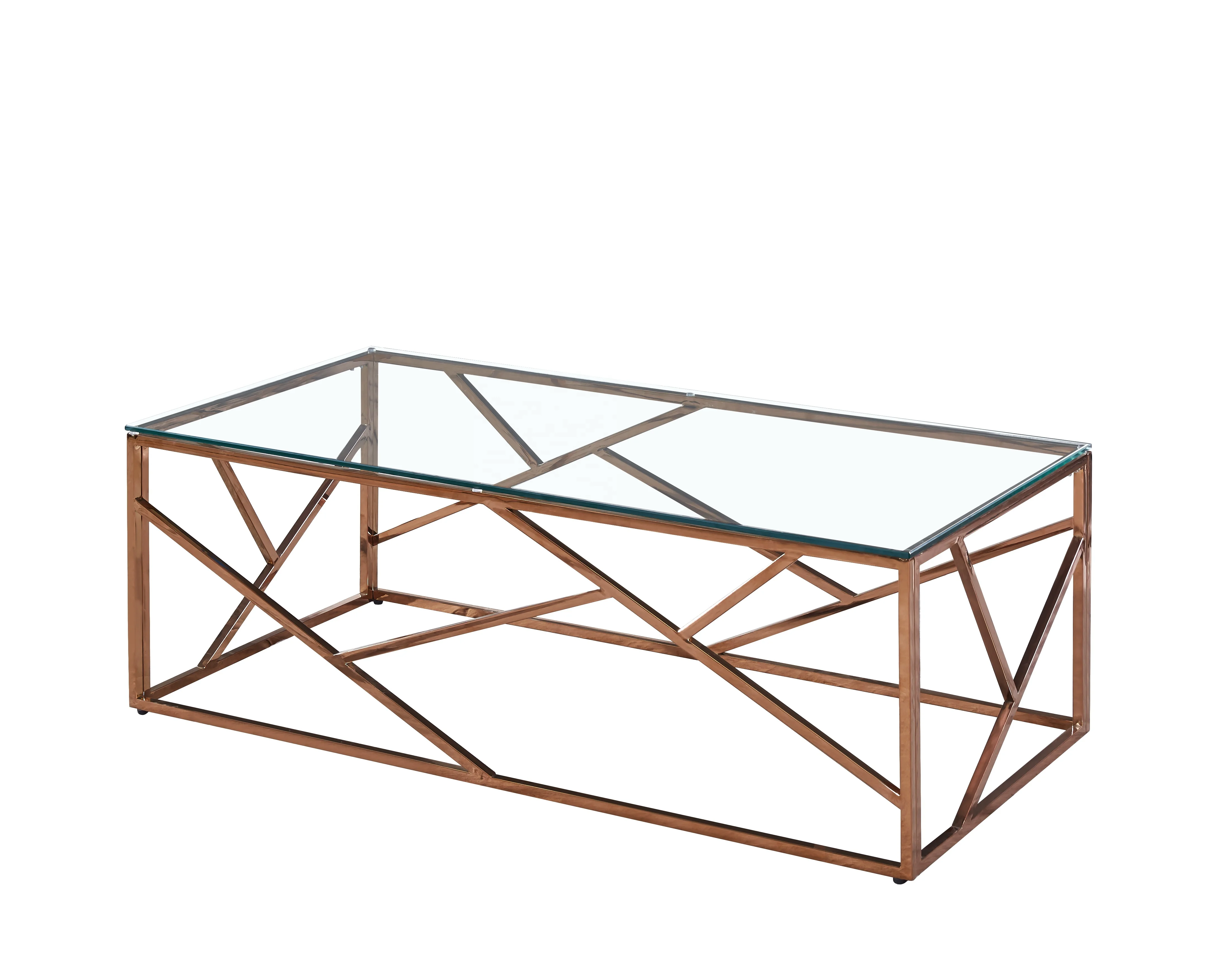 
Home furniture golden glass top coffee table stainless steel coffee table 