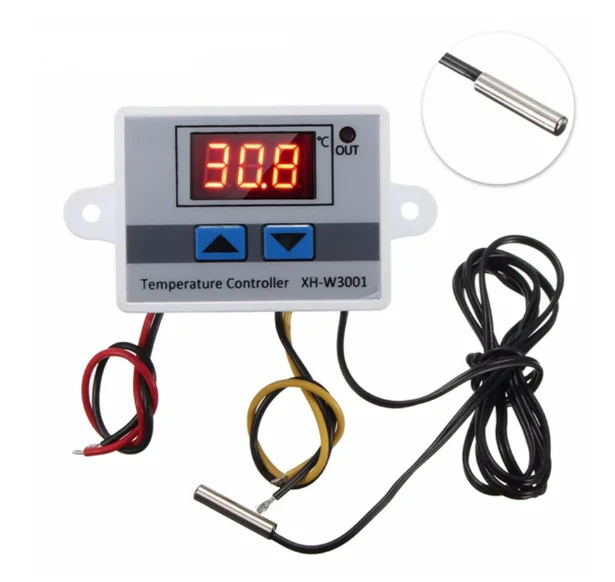 12V/ 24V/ 110V-220V W3001 Digital LED Temperature Controller 10A Thermostat Control Switch Probe XH-W3001 NTC Sensor