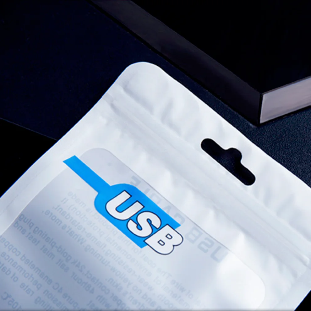 U disk small charging head headphone cable pearlescent self sealing bag usb cable packaging bag packing bag