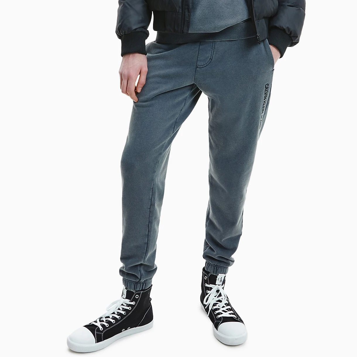 OEM Customized Fashion Mens Organic Cotton Terry Acid Wash Logo Joggers Embroidery Drawstring Sweatpants For