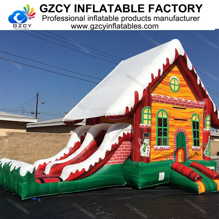 Top 0.55mm pvc inflatable castle, indoor bouncer,Christmas design bounce toys with CE certificate