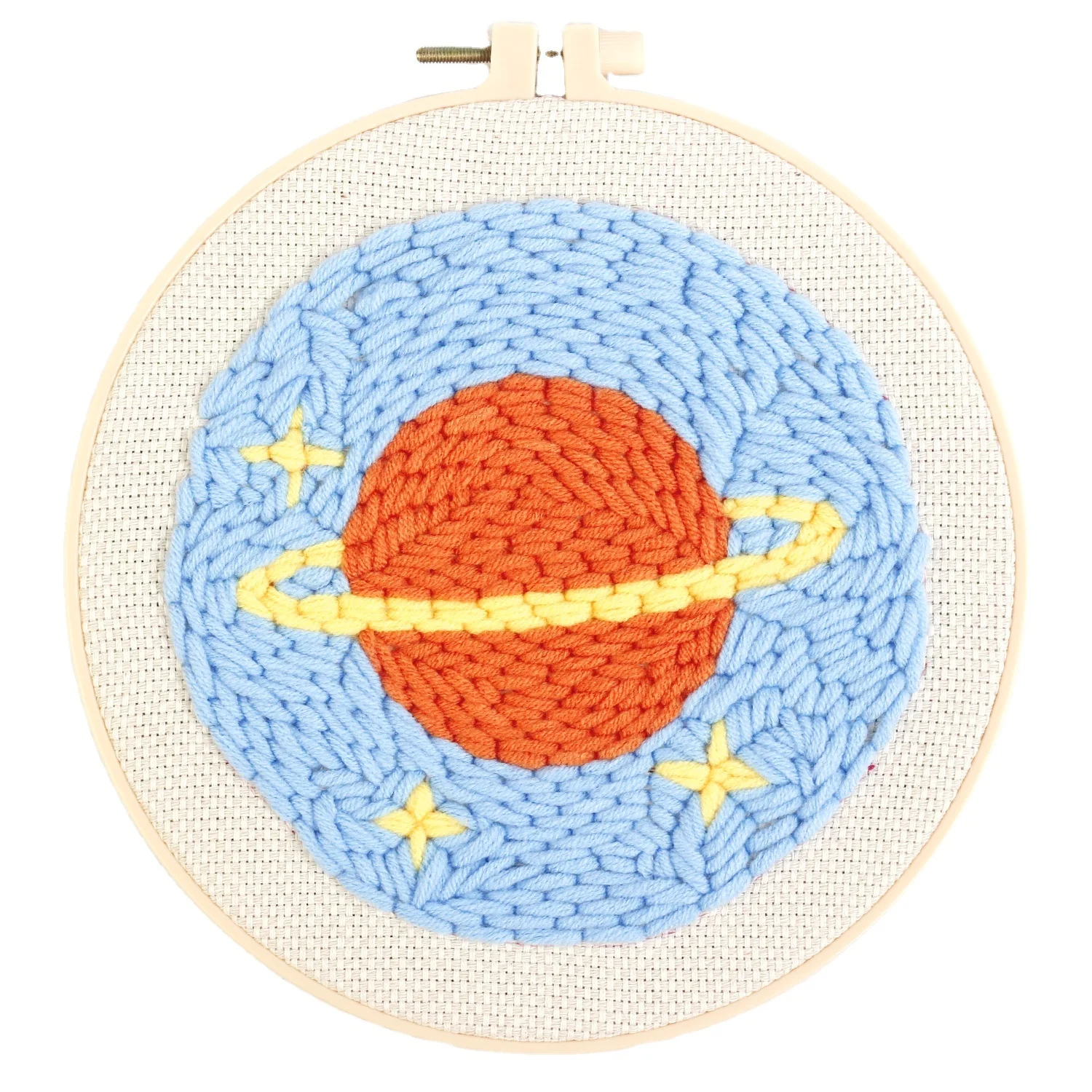 2022 Needle Punch Kit Cross Stitch DIY Needlecraft Customized Saturn with Stars Planets Pattern Embroidery Set from Manufacturer