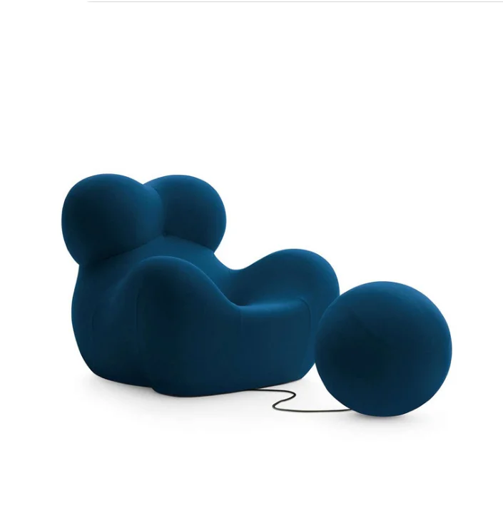 Italian style designer creative single lazy sofa chair modern up 5 glass steel comfortable leisure egg ball chair