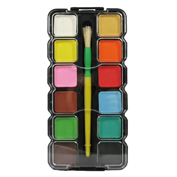 12 раскрасок на заказ, Детский рисунок, сухой однотонный набор акварельных красок с кисточкой