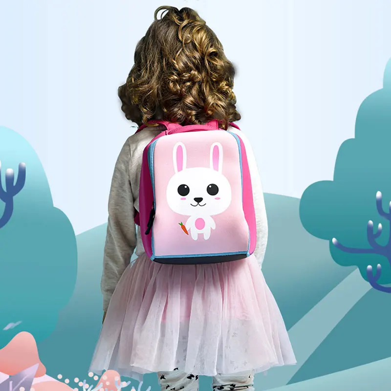 
2019 New Design Waterproof Neoprene 3D Cartoon Kids Backpack School Bag 