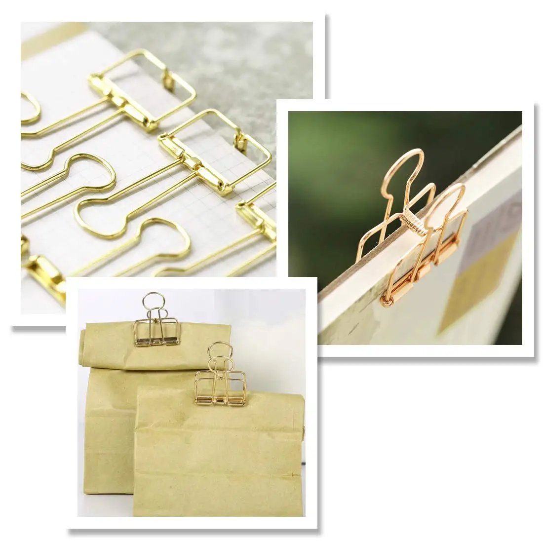 
Metal wire hollow out paper binder clips office supplier school accessories colorful organizer paper binder clip 