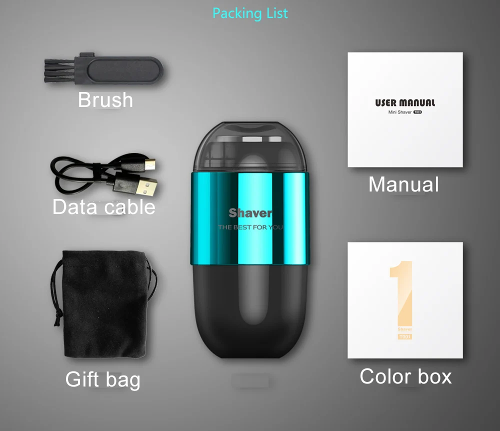 Новое поступление набор для груминга бритва бороды Мужская Беспроводная перезаряжаемая электрическая мини-бритва