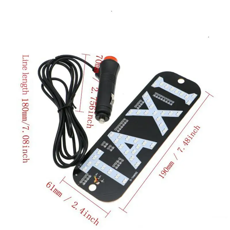 Taxi Sign Led Lamp Led Sign For Car 2 Color Changeable Taxi LED Light With DC12V Car Charger For Driver Blue Green