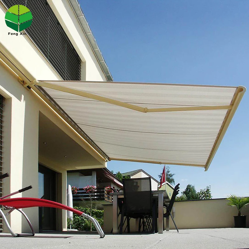  Fengxin Outdoor full cassette portable motorized aluminium waterproof retractable awnings for