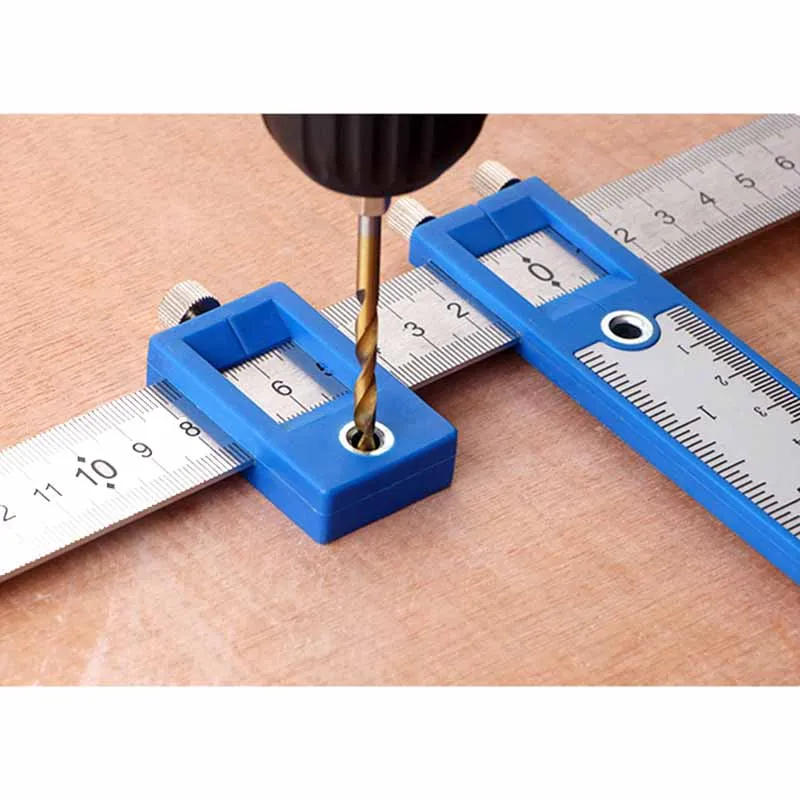 Woodworking Punch Locator Drill Hole Punch Guide for Cabinet Closet Door Knob Handle Installation Adjustable Positioner Ruler