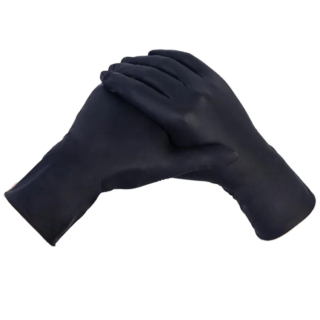 One Time Using Survey Long Cuff Black Exam Grade, Powder Free Nitrile Gloves