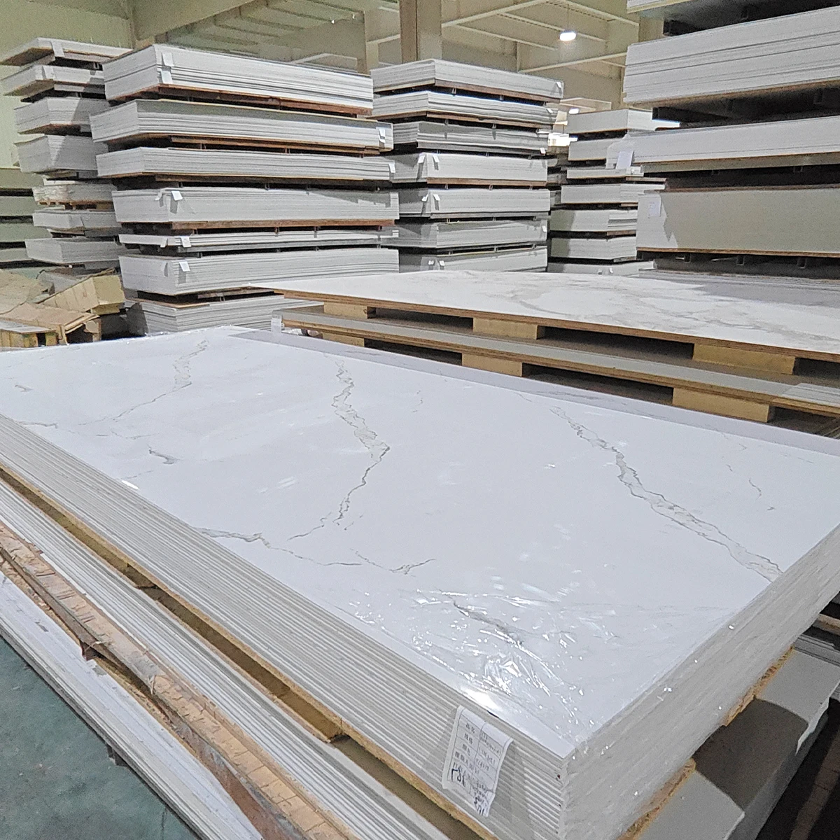 Foju Design PVC UV Marble Sheet Wall Panel Waterproof Fireproof with Wood and Plastic Material for Office Hotel