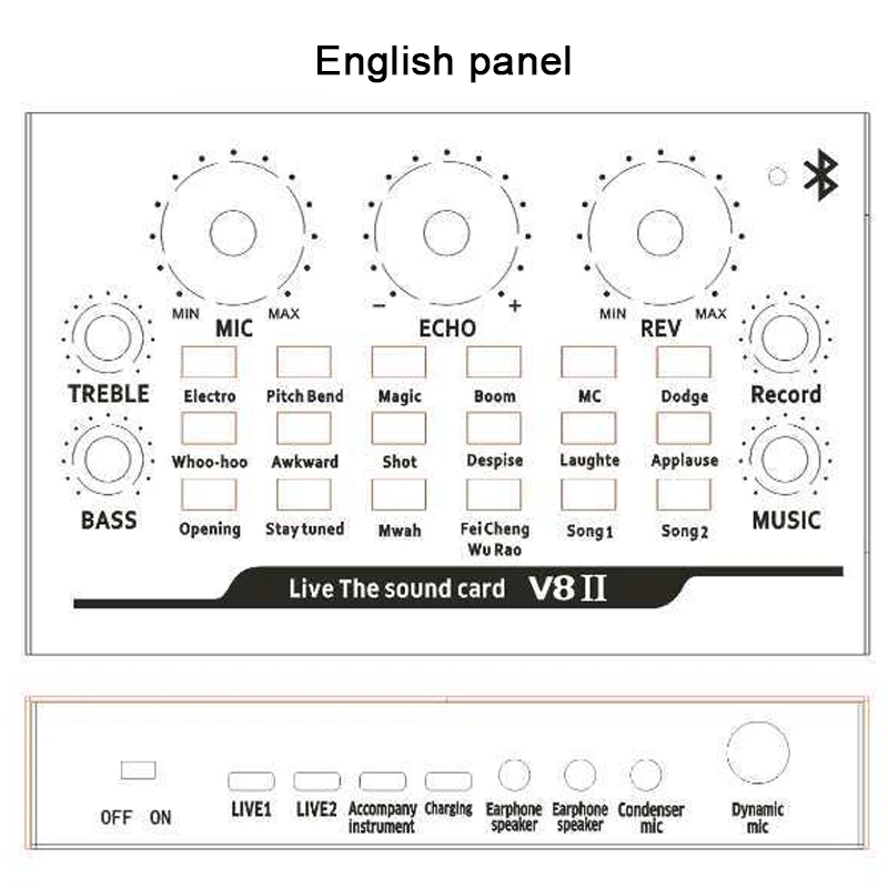  Звуковая карта BMG V8II Audio M звуковая Usb для прямого
