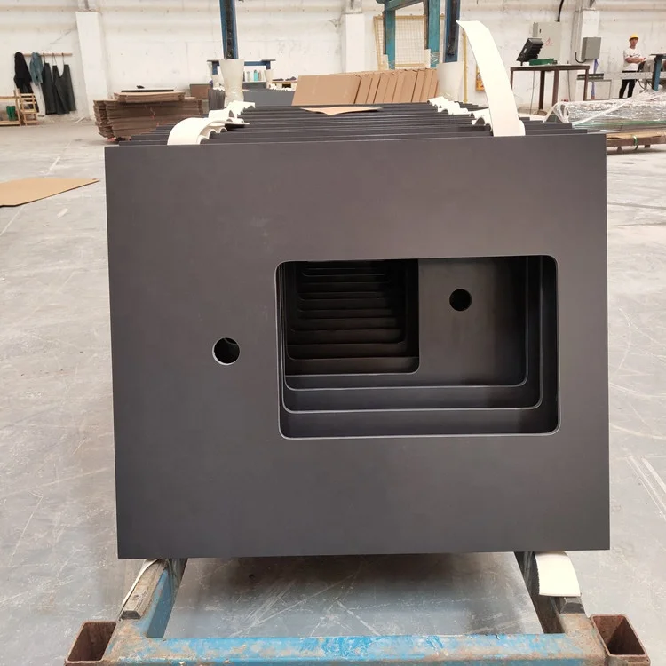 Food-Contact Grade Black Sintered Stone Slabs For Kitchen Countertop Dining Tables