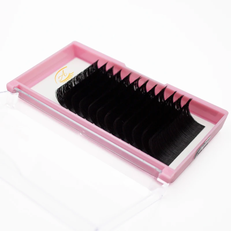 Wholesale 12 Rows Lash Tray Silk Easy Fanning Eyelashes Natural Thick Long