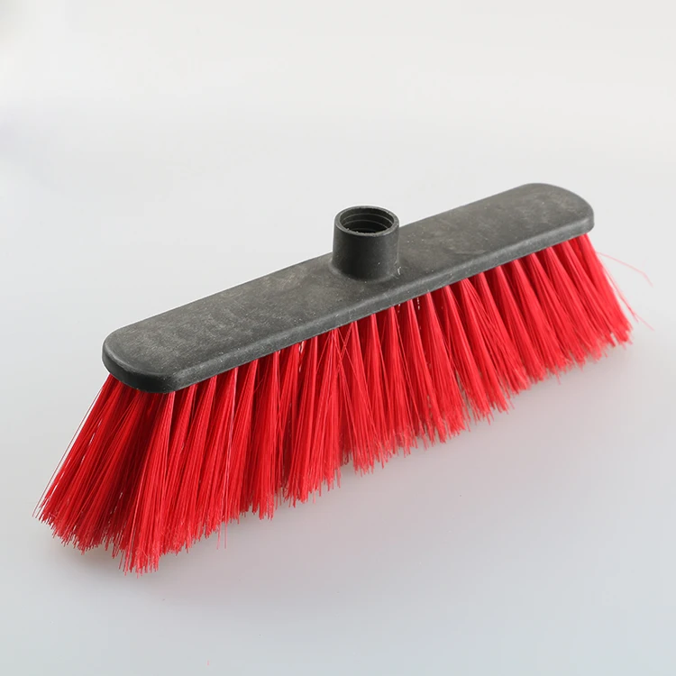 HQ0570R red color brush bristle soft broom for indoor cleaning promotion