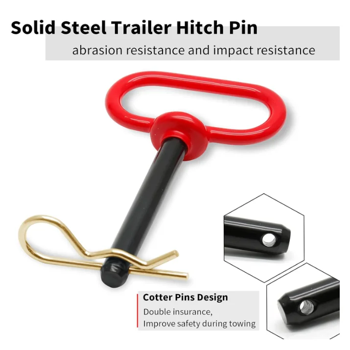 Customized 5/8 Inch Red Handle Hitch Pin Safety Tractor Clevis Pin Hitch Pin Accessories with 5/8X5-1/2 Towing Tractor