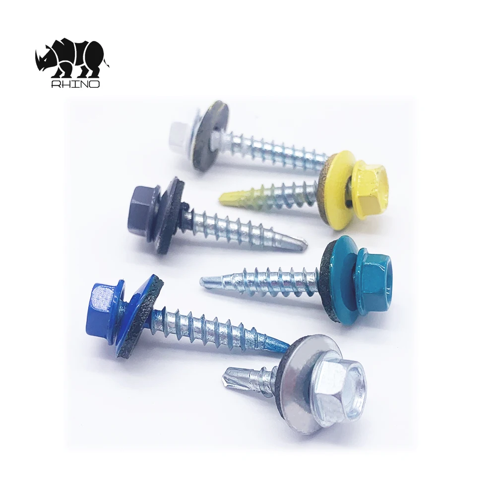 hot selling hex head self-drilling screws color metal painted hex flange head window/wood screws roofing screws