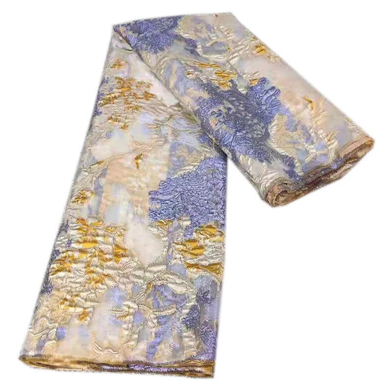 Фабричная французская жаккардовая ткань с вышивкой из органзы Африканский нигерийский тюль кружевная парчи для женщин вечернее платье