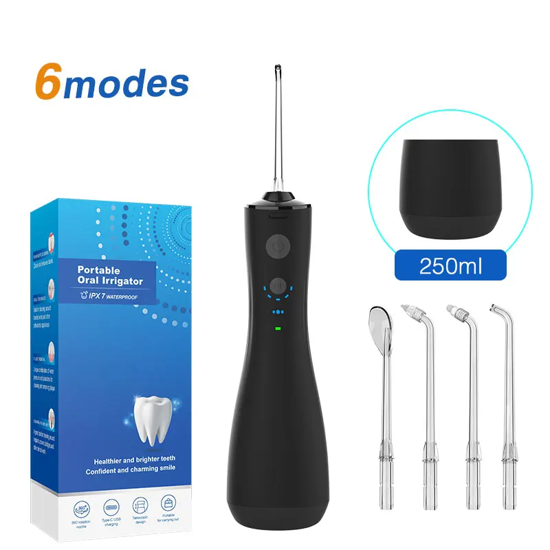 Popular personal use handheld  rechargeable abs material Water Pick dental clean 6 modes oral irrigator