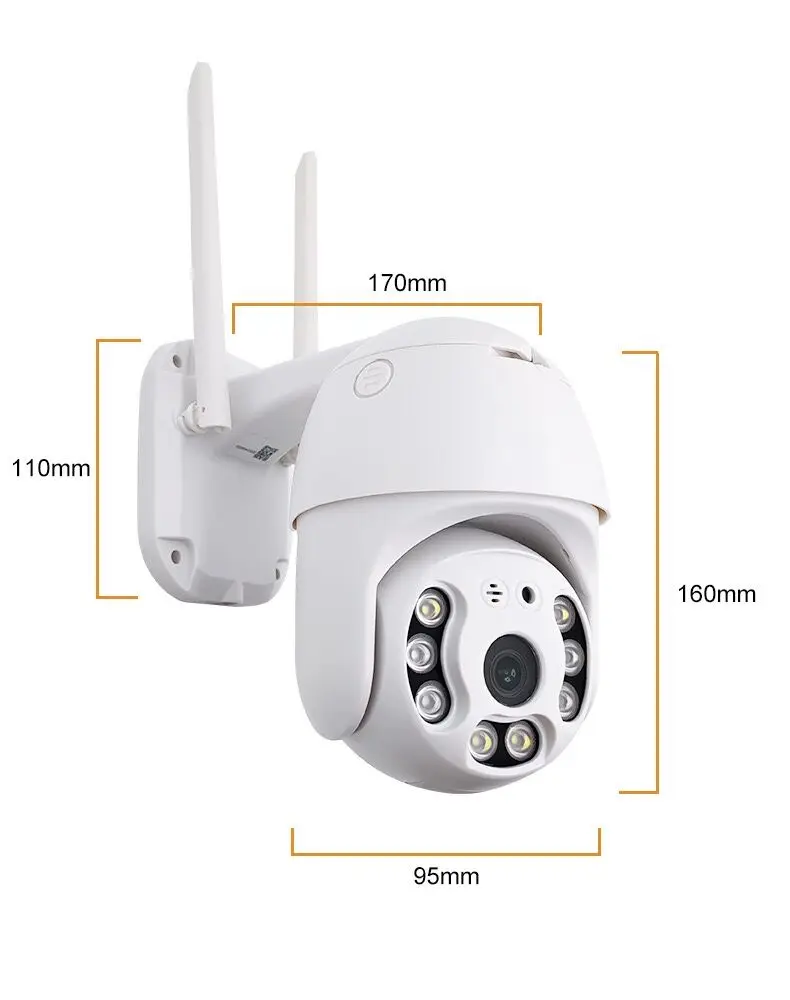 Full Color HD1080P Wifi Sound Alarm Outdoor Waterproof Icsee app Night Vision PTZ wireless camera