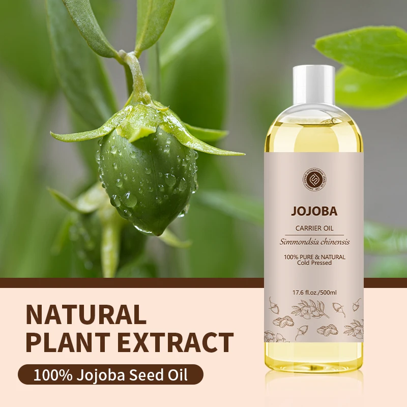 Organic Jojoba Golden Oil Hexane Free For Hair Growth - 500ML Cold Pressed Carrier Oil 100% Pure Natural Unrefined Private label