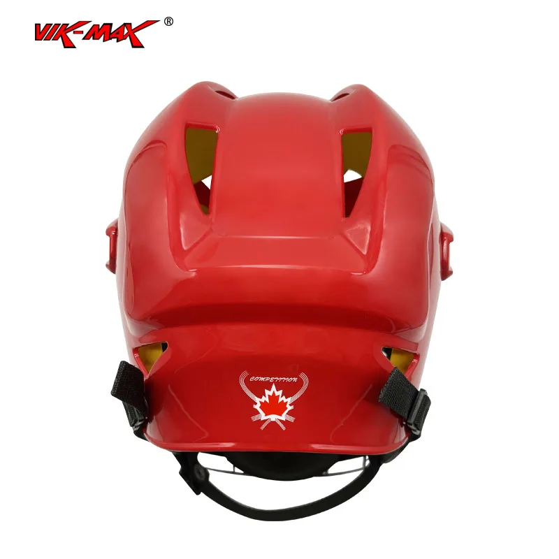 High quality red color ice hockey helmet hockey sport memory cotton lining protective hockey helmet