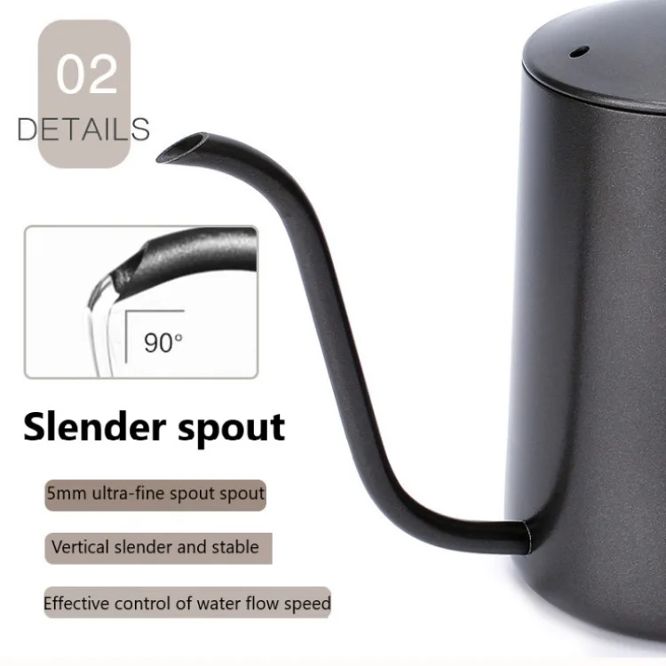 600ml Stainless Steel Gooseneck Long Spout Hand Drip Coffee Pot Pour Over Kettle Coffee Tools
