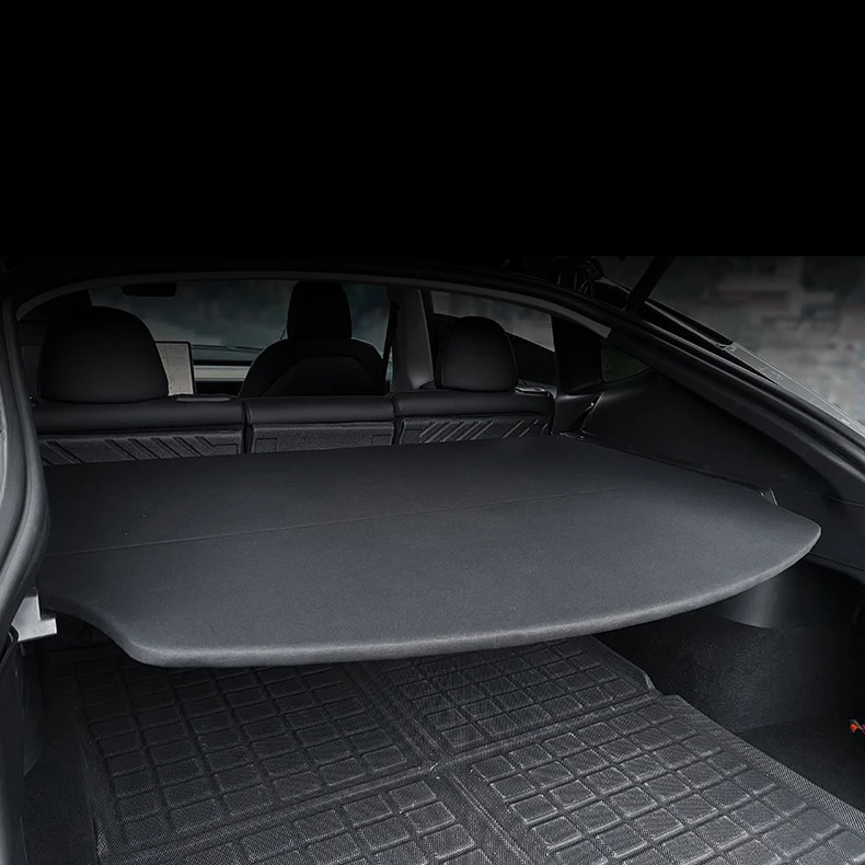 Cargo Cover Partition Board For Tesla Model Y 2021-2023 Rear Trunk Storage Curtain Privacy Noise Insulation Organizer