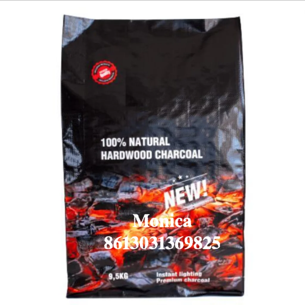 coal carbon vegetal hardwood fire pellets lump charcoal briquettes packaging bags 5kg 10kg 15kg 25kg laminated pp woven sack bag