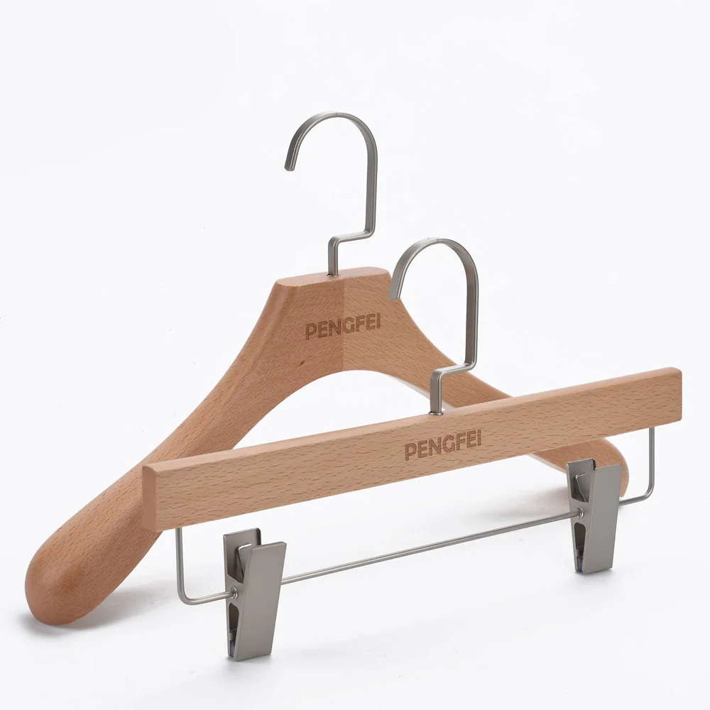 High-Grade Solid Wood Suit Hanger Boutique Fashion Shop Wooden Coat Hangers