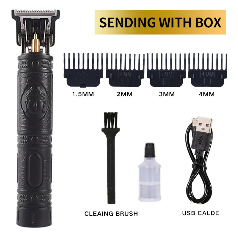 Wholesale Professional Cordless Hair Trimmer Rechargeable T Blade Trimmer Hair Clippers For Men Dragon Pattern Hair Trimmer