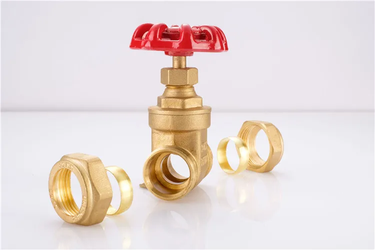 15mm 22mm 28mm Forged brass compression  end gate valve