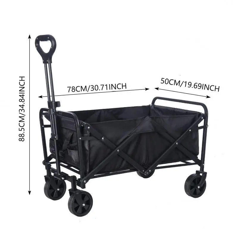 Source Factory Collapsible Garden Camping Wagon Cart Trolley Stainless Steel Outdoor Camping Carts