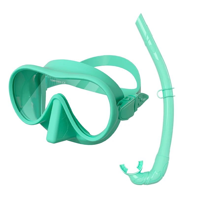 2024 New CE Certified Silicone Dry Snorkel Mask and Set Single Tempered Glass Diving Gear Equipment for Adult Swimming