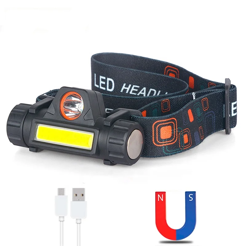 Датчик XP-G Q5 светодиодный налобный фонарь с зумом-встроенный Usb перезаряжаемые 18650 батарея Лампа фара рабочий свет