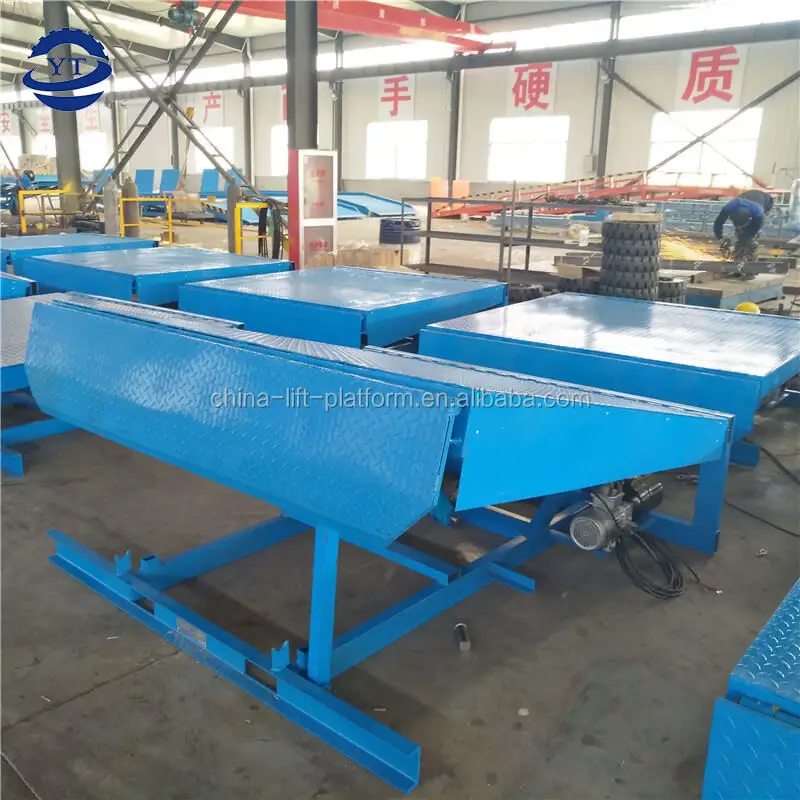 Adjustable telescopic dock leveler 6ton 8ton 10ton stationary hydraulic container loading ramp