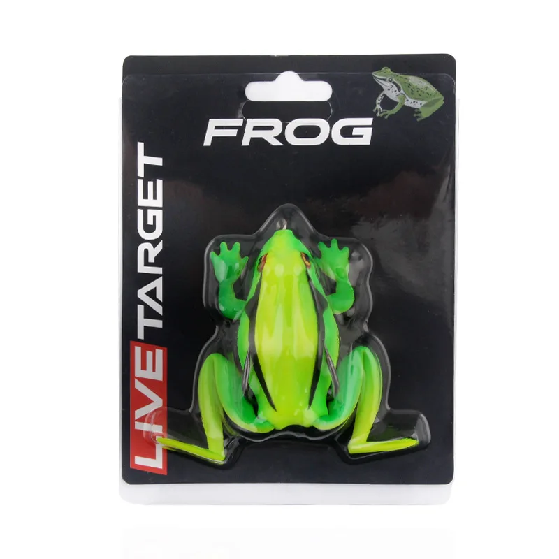 Jetshark Frog Lure for Bass Fishing Pocket Frog Lure 65mm Topwater Live Target Weedless Hooks for Trout Pike Fishing