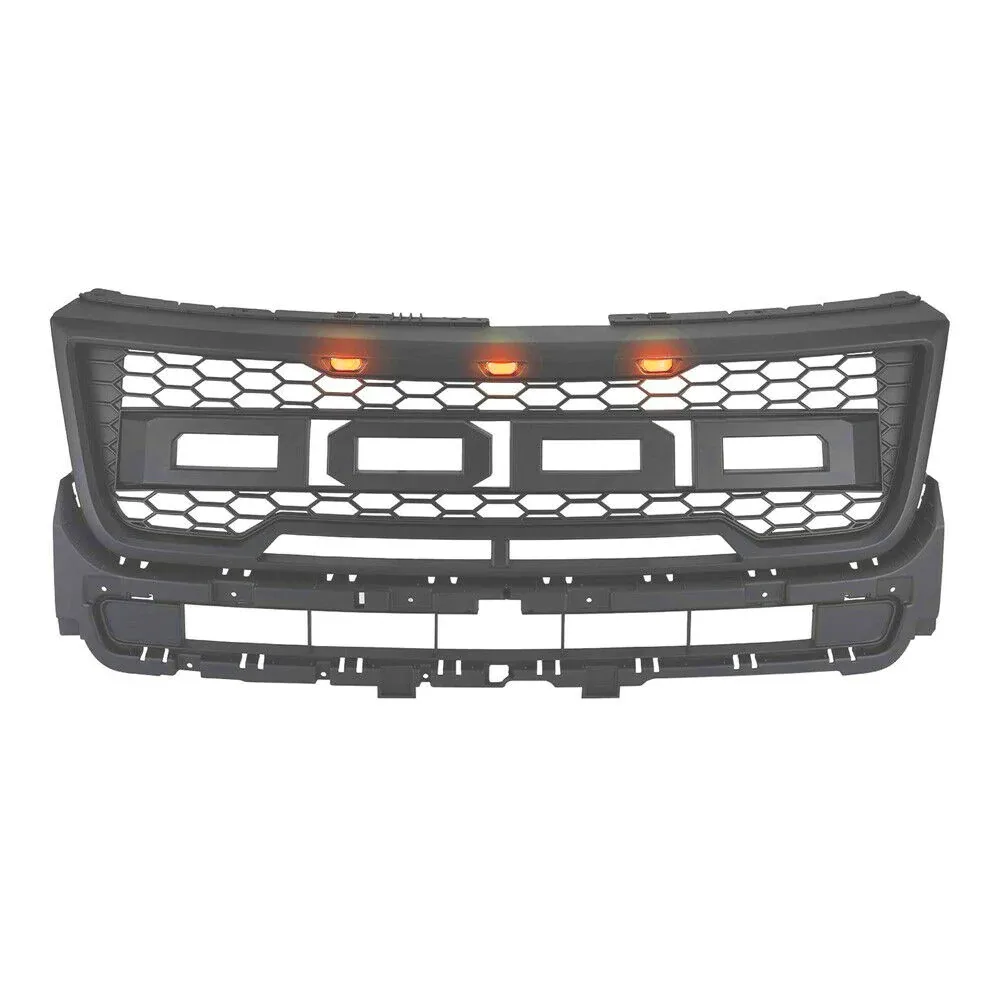 2016-2017 ford explorer raptor style aftermatket front grill W/LED lights& letters matte black