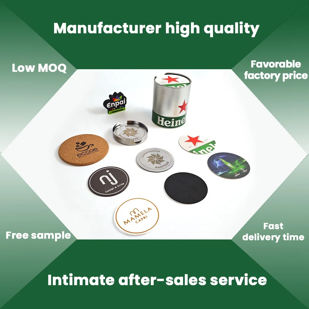 Promotional Cork Coaster Absorbent 10cm dia. Round Edge Heat Resistant Reusable Drink Coaster Set for cup Mugs Glasses
