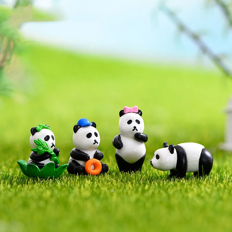 Resin figurines,panda,  Animal Model Figures, DIY Terrarium & Doll house Decor, Moss Landscape Accessories