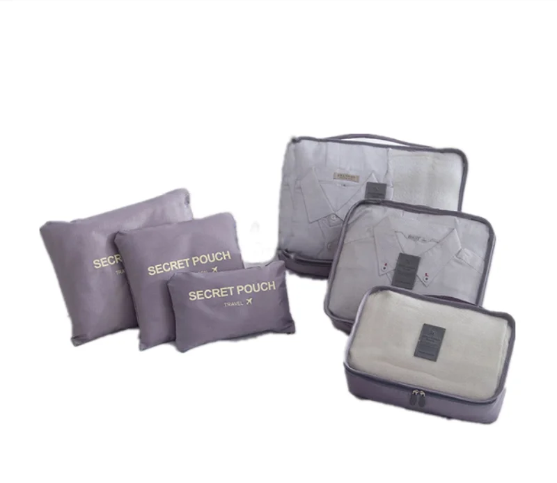 6 PCS Travel Storage Bag Set for Clothes Tidy Organizer Wardrobe Suitcase Pouch Travel Organizer Bag Case Shoes Packing Cube Bag