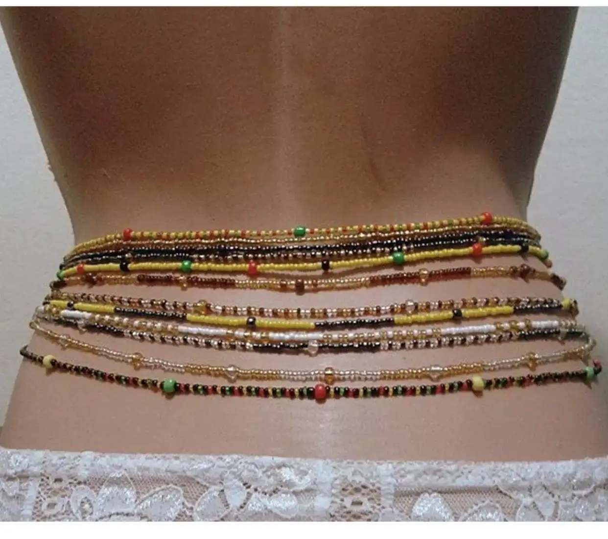 
wholesale Bohemian Style Belly chain Body Jewelry Colorful Bead Waist Chain For Women  (1600065903593)