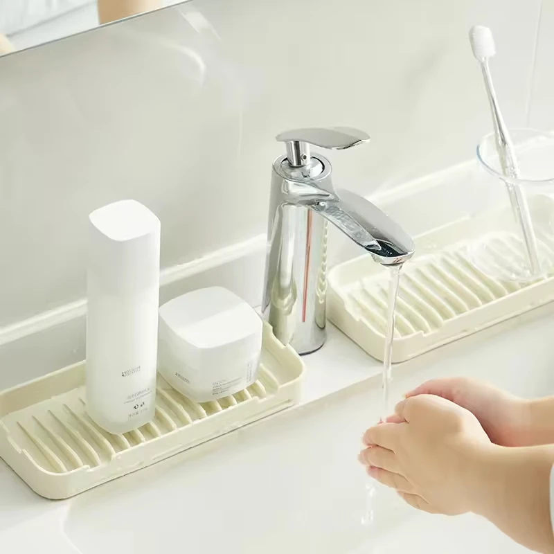 Silicone Soap Dish Kichen Sttorage Tray Soap Sponge Holder for Shower Bathroom Use Versatile Soap Dishes