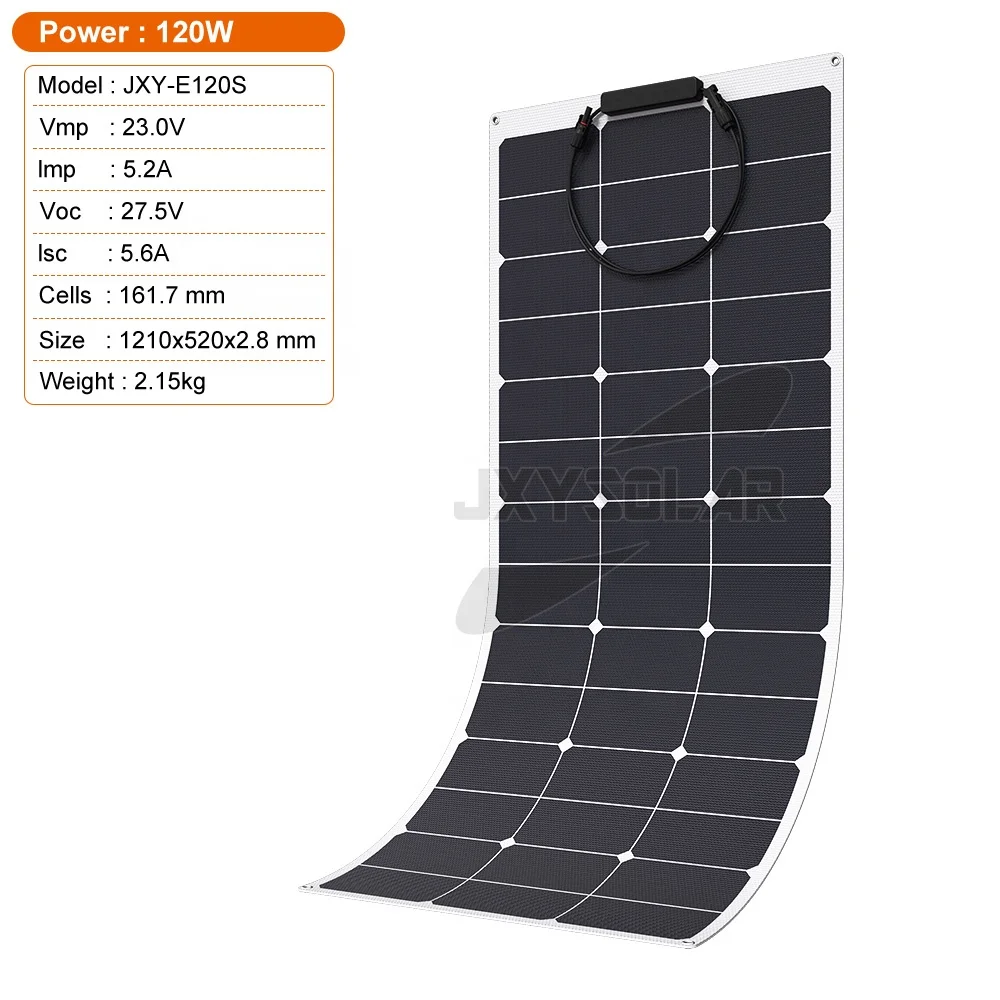 120 Watt 23 Volt Lightweight and Durable Flexible Solar Panels for Efficient Renewable Energy