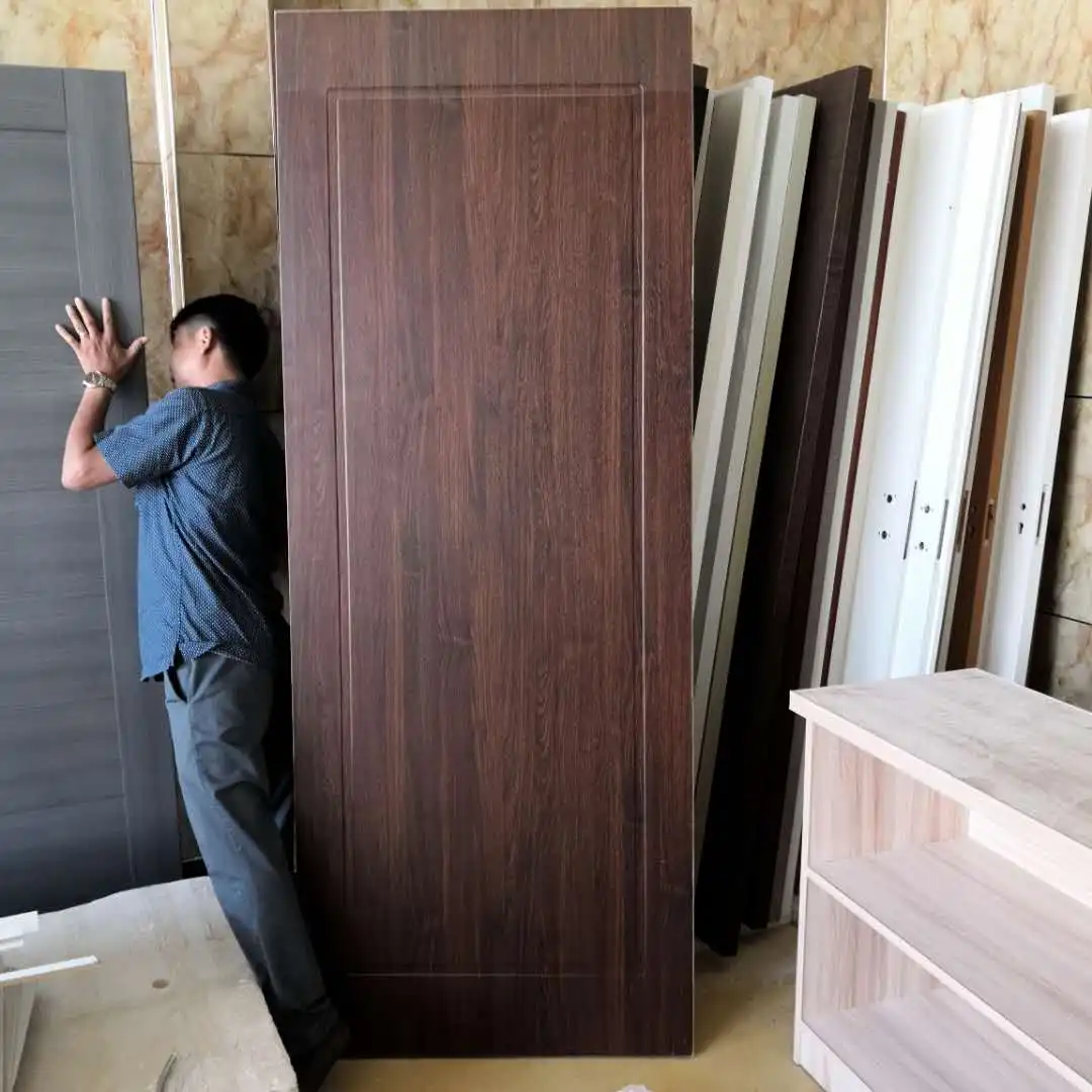 factory price laminated extrusion interior full hollow wpc doors with door frame
