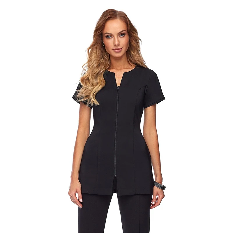 Womens Beauty Salon Tunic Fancy Hairdressing Uniform Tunic set