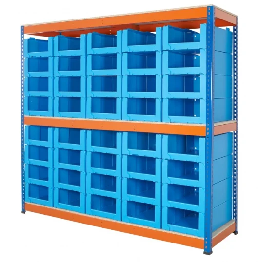 Corrugated Plastic SEMI-OPEN Stacking Warehouse Bin Small Spare Parts Pick sorting Storage organizer Box Bin Shelving wholesale