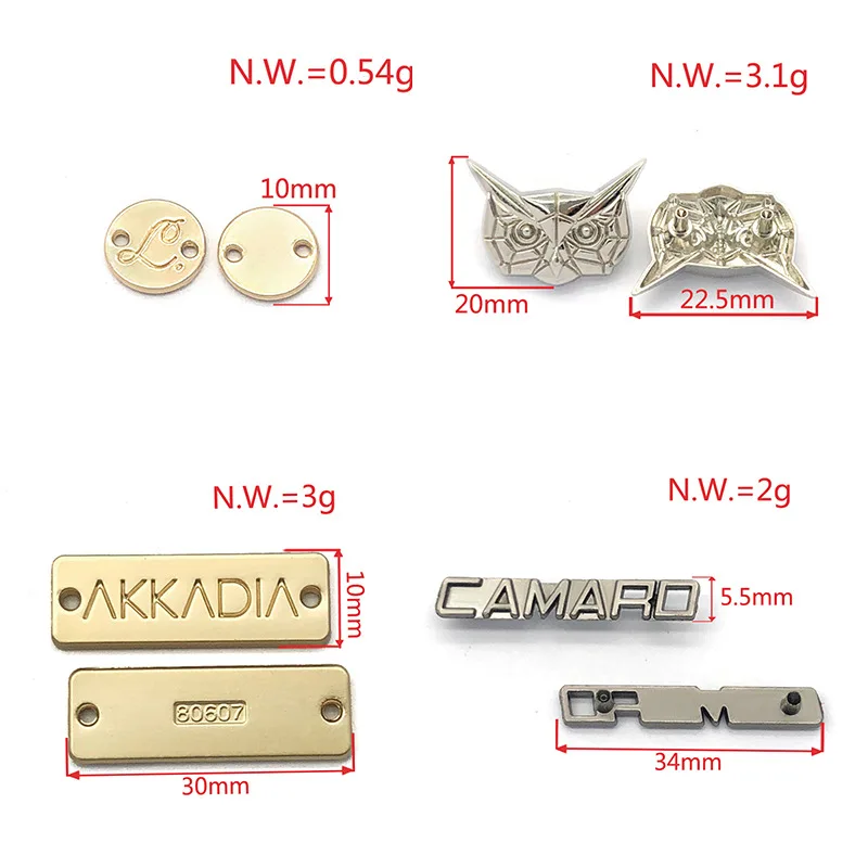 Decorative custom metal plate sticker with nail