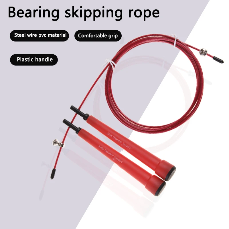 Professional Fitness Plastic Handle Bearing Steel Wire Skipping Rope Sports Training Adjustable Speed Gym